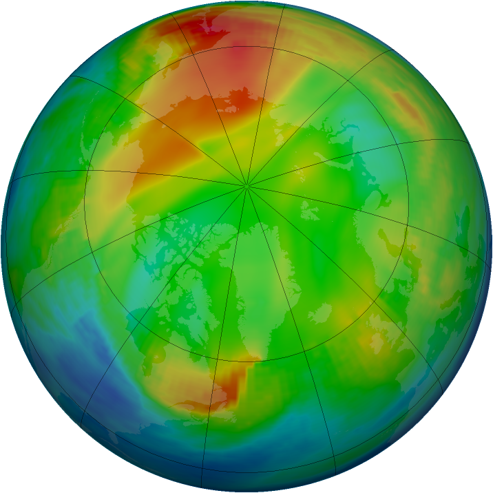 Arctic ozone map for 26 December 1984